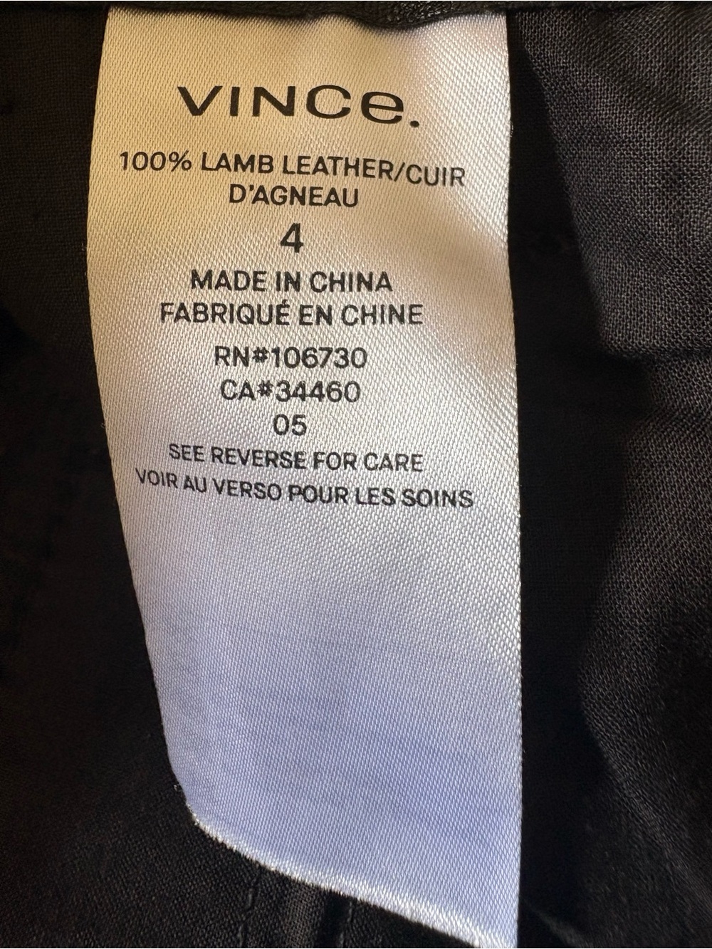 Vince 100% Lamb Leather Ankle Trousers NWT Size 4/26 $1,195 - Picture 7 of 7